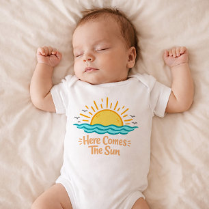 Body Para Bebê Body Vestido de Bebê Fofo Aqui Vem o Sol
