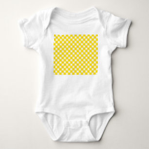 Body Para Bebê Bodysuit amarelo & branco feito sob encomenda do