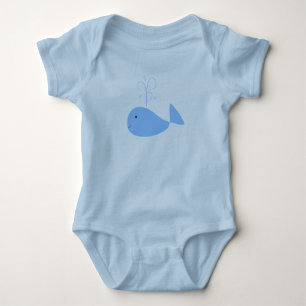 Body Para Bebê Bodysuit azul bonito do jérsei do bebê do golfinho