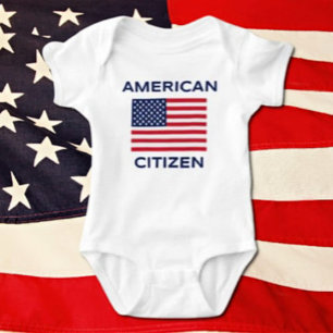 Body Para Bebê Bodysuit Bebê Cidadão Americano Bandeira EUA Ousad