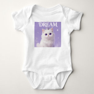 Body Para Bebê Bodysuit Bebê Gata dos Sonhos Brancos Princesa Rea