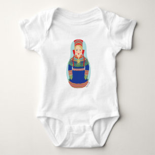Body Para Bebê Bodysuit Bebê Matryoshka de Sami (cabelo loiro)