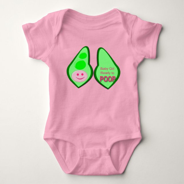 Body Para Bebê Bodysuit Bebê Menina Rosa Bebê Pea Pronta para Faz (Frente)