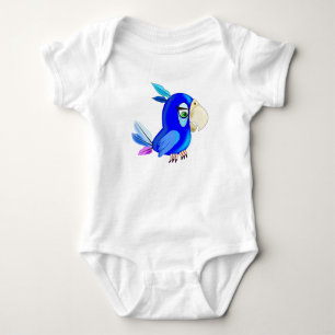 Body Para Bebê Bodysuit Bebê Papagaio Azul Pequeno