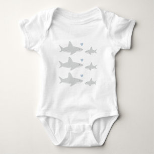 Body Para Bebê Bodysuit bonito do bebê dos tubarões  
