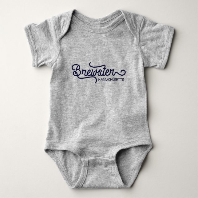 Body Para Bebê Bodysuit Brewster Massachusetts Baby (Frente)
