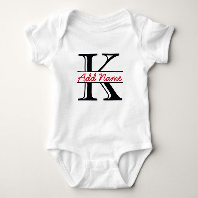 Body Para Bebê Bodysuit conhecido personalizado de K (Frente)