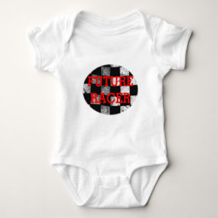 Body Para Bebê Bodysuit customizável da bandeira Checkered futur