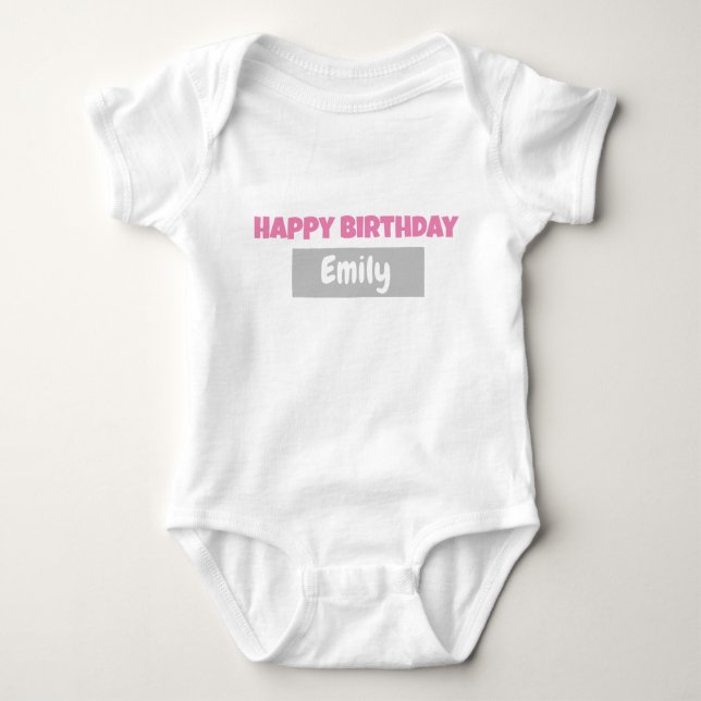 BODY PARA BEBÊ BODYSUIT DE ANIVERSÁRIO PERSONALIZADO PARA BEBÊ (Frente)