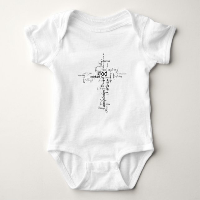 Body Para Bebê Bodysuit de bebê com palavras cristãs (Frente)