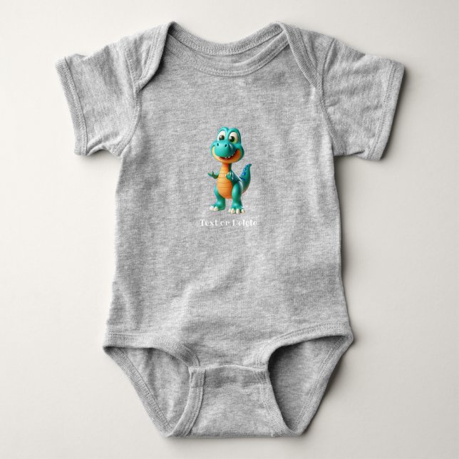 Body Para Bebê Bodysuit de Bebê Dinossauro Fofo (Frente)