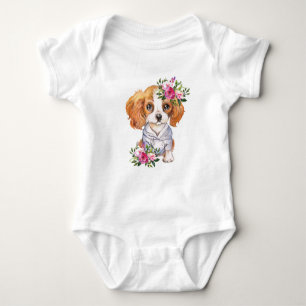 Body Para Bebê Bodysuit de Bebê King Charles Cavalier Filhote