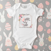 Bodysuit de Bebê Personalizado Coelho da Páscoa Ci