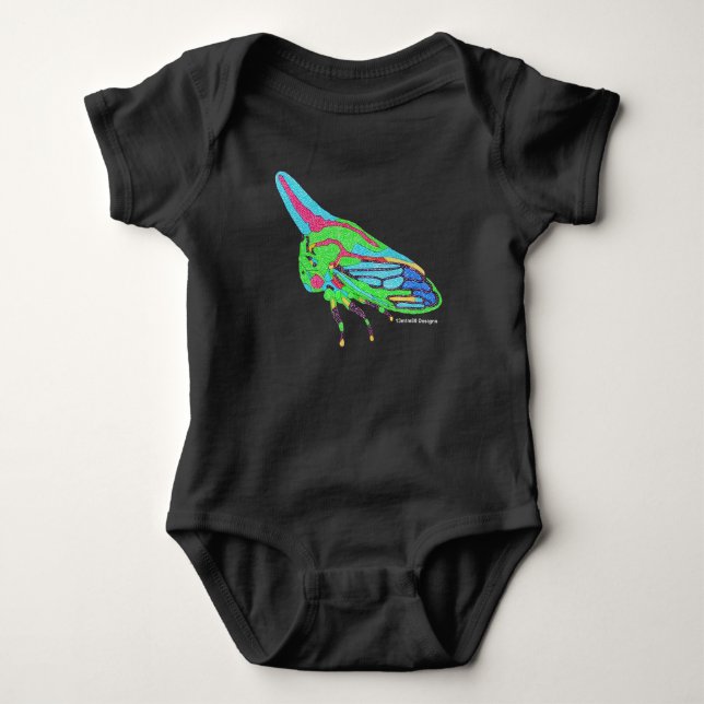 Body Para Bebê Bodysuit de Bebê (preto) - Oak Treehopper (Frente)