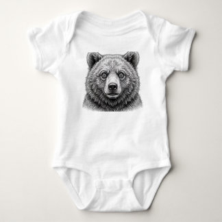 Body Para Bebê Bodysuit de Bebê Urso Marrom Teimoso Arte