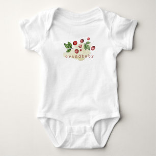Body Para Bebê Bodysuit de Cranberry em Aquarela para Bebê
