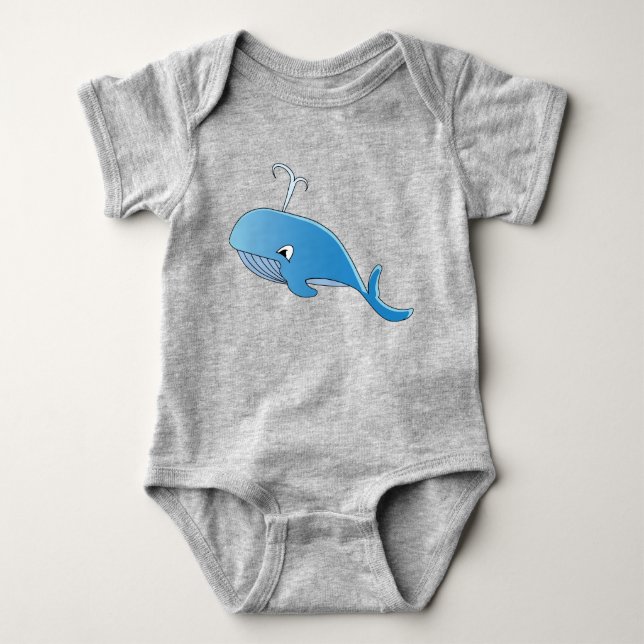 Body Para Bebê Bodysuit de Jersey - Baleia Bebê (Frente)