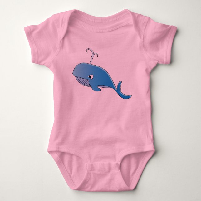 Body Para Bebê Bodysuit de Jersey - Bebê Baleia (Frente)