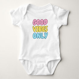 Body Para Bebê Bodysuit de Jersey para Bebê com Boas Vibrações