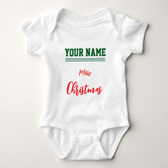 Body Para Bebê Bodysuit de Jersey personalizado de Natal cor (Frente)