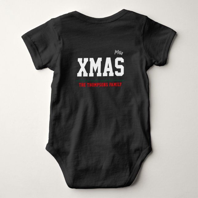 Body Para Bebê Bodysuit de Jersey personalizado de Natal para Beb (Verso)