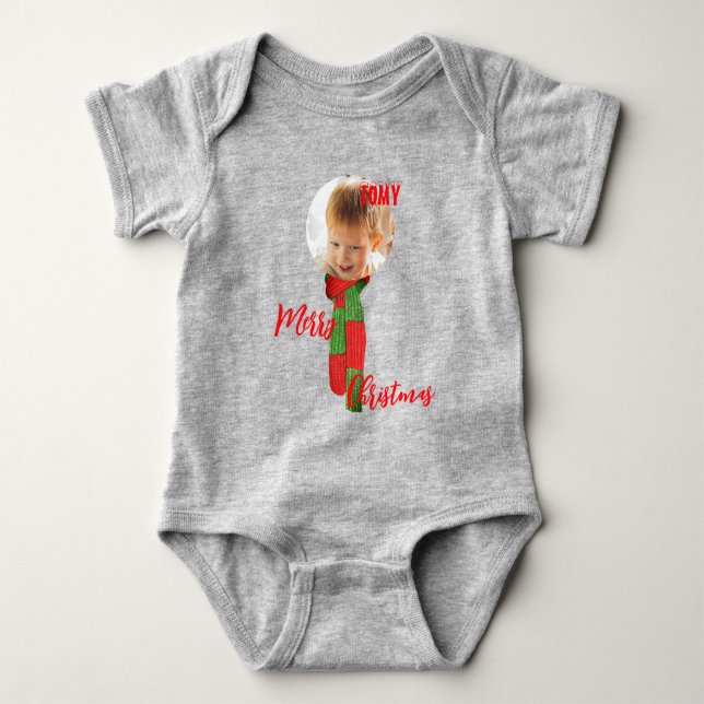 Body Para Bebê Bodysuit de Jersey personalizado de Natal para Beb (Frente)