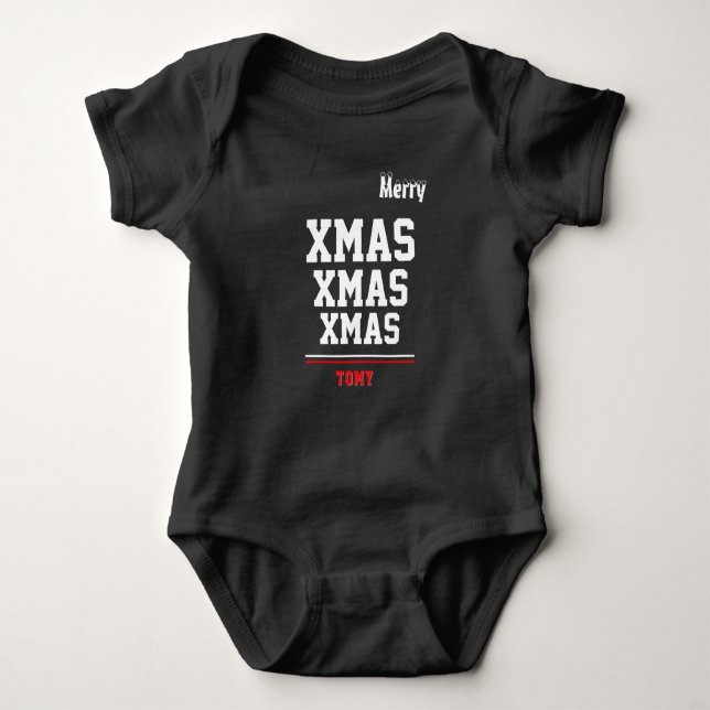 Body Para Bebê Bodysuit de Jersey personalizado de Natal para Beb (Frente)