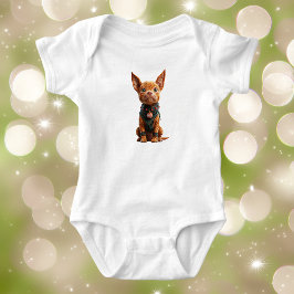 Body Para Bebê Bodysuit de Natal do Bom Menino Cachorro Bebê