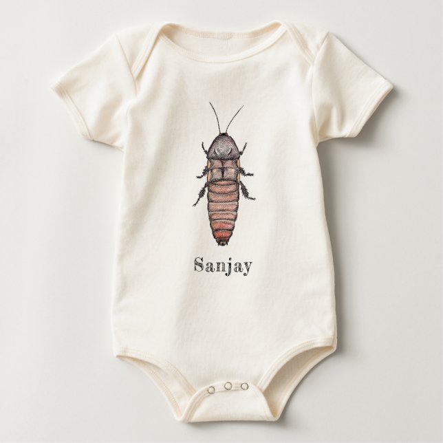 Body Para Bebê Bodysuit de silvo do bebê da barata (Frente)