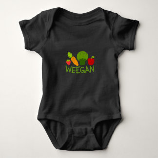 Body Para Bebê Bodysuit de Weegan do bebê - obscuridade