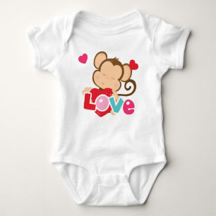 Body Para Bebê Bodysuit do amor dos namorados do macaco