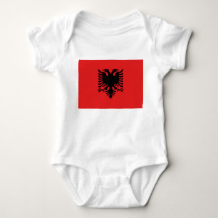Body Para Bebê Bodysuit do bebê com a bandeira de Albânia