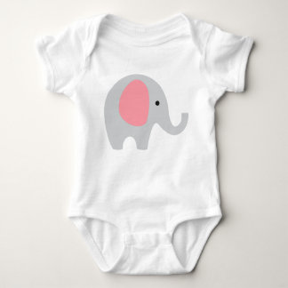 Body Para Bebê Bodysuit do bebê com elefante cinzento e as