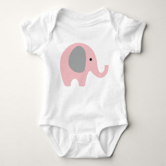 Body Para Bebê Bodysuit do bebê com elefante cor-de-rosa e as