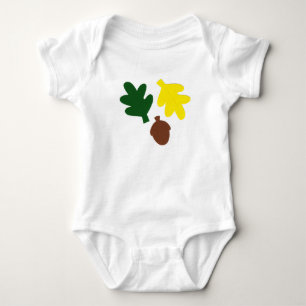 Body Para Bebê Bodysuit do bebê com folhas e bolota do carvalho