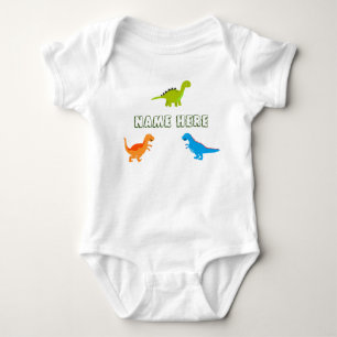 Body Para Bebê Bodysuit do bebê com os dinossauros a personaliza