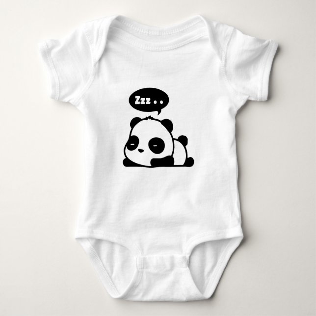 Body Para Bebê bodysuit do bebê com uma panda sonolento bonito (Frente)