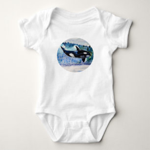 Body Para Bebê Bodysuit do bebê da arte da baleia da orca