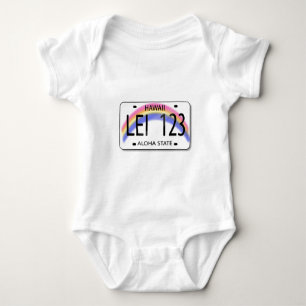 Body Para Bebê Bodysuit do bebê da placa de licença de Havaí