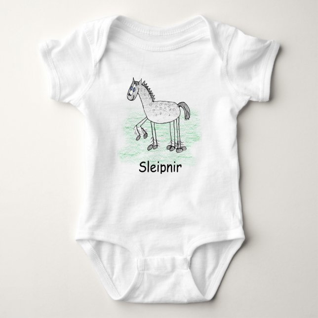 Body Para Bebê Bodysuit do bebê de Sleipnir (Frente)