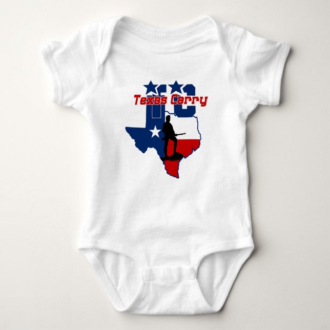 Body Para Bebê Bodysuit do bebê do carregar de Texas (Frente)