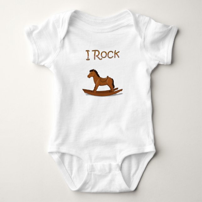 Body Para Bebê Bodysuit do bebê do cavalo de balanço (Frente)