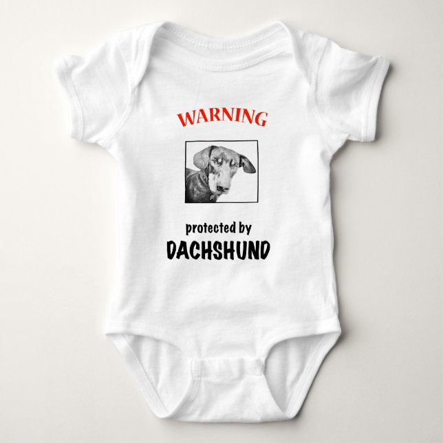 Body Para Bebê Bodysuit do bebê do Dachshund (Frente)