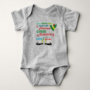 Body Para Bebê Bodysuit do bebê do duende do Natal