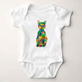 Body Para Bebê Bodysuit do bebê do gato do arco-íris