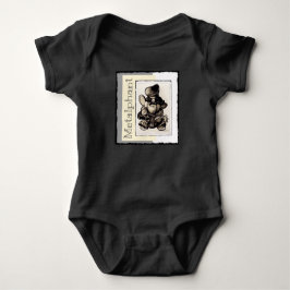 Body Para Bebê Bodysuit do bebê do metal de Metalphant - preto