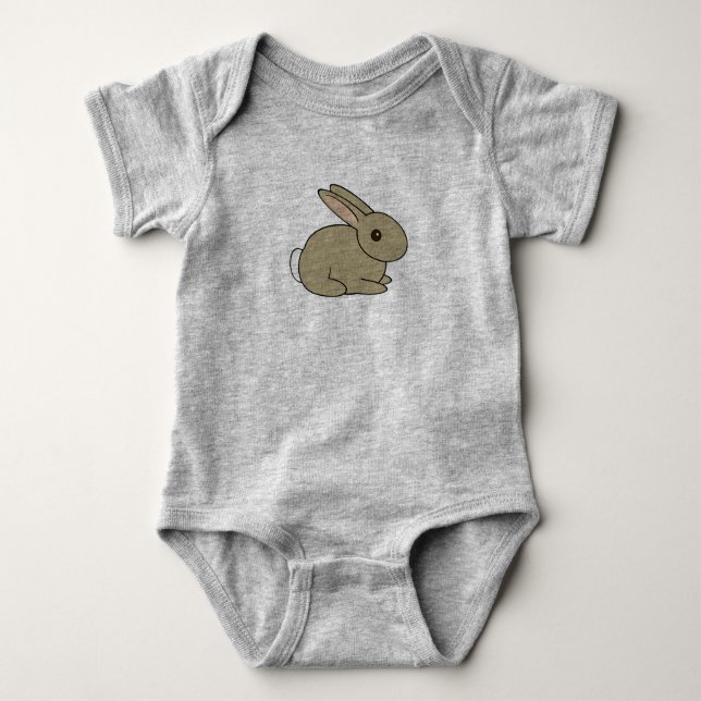 Body Para Bebê Bodysuit do coelho dos desenhos animados (Frente)