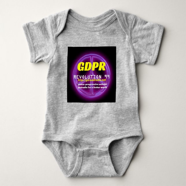 Body Para Bebê Bodysuit do futebol do bebê de Paxspiration GDPR (Frente)
