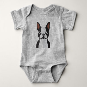 Body Para Bebê Bodysuit do jérsei de Boston Terrier do bebê