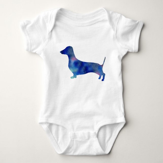Body Para Bebê Bodysuit do jérsei do bebê, cão branco do (Frente)